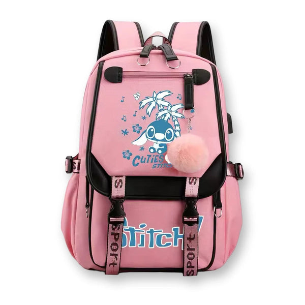 Cartable Stitch rose, sac d'école imprimé Stitch
