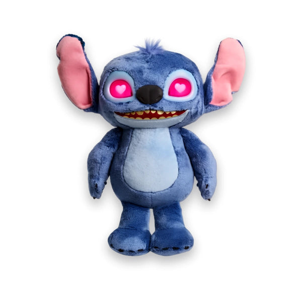 Peluche Stitch interactive qui parle, yeux LED coeur