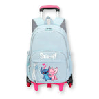 Cartable à roulettes Stitch bleu, imprimé Stitch et Angel