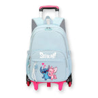 Cartable à roulettes Stitch bleu, imprimé Stitch et Angel