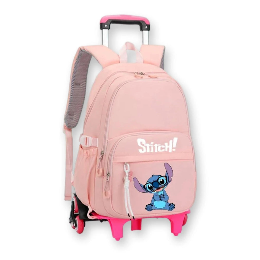 Cartable à roulettes Stitch rose, imprimé Stitch