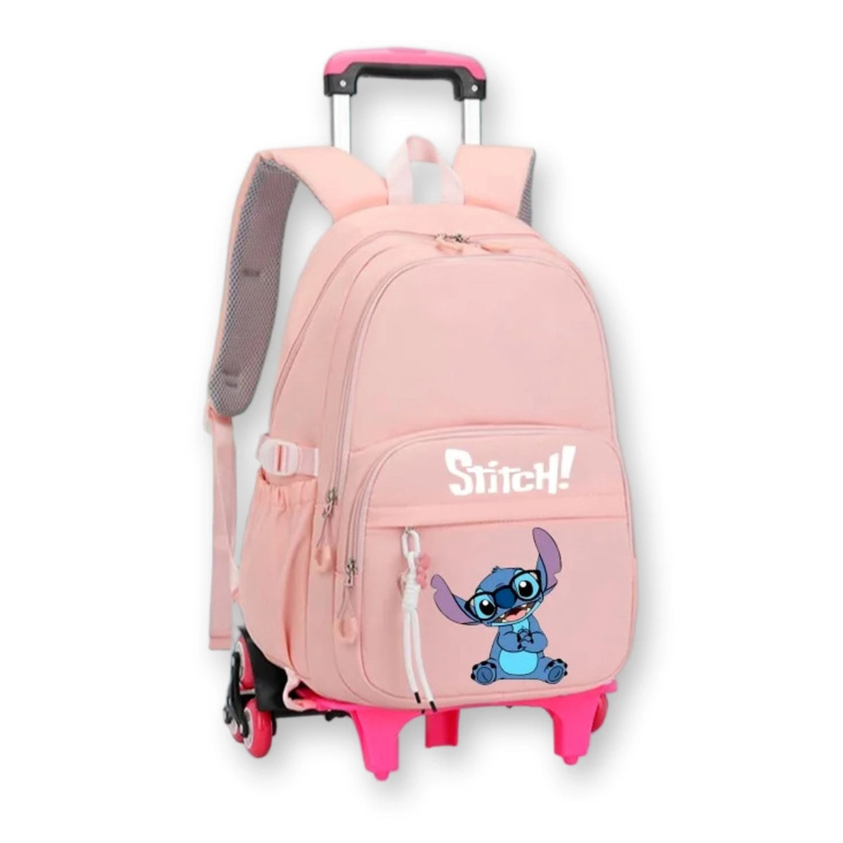 Cartable à roulettes Stitch rose, imprimé Stitch