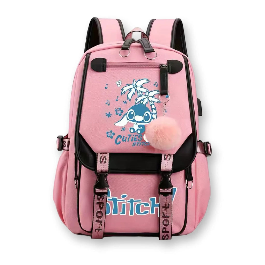 Cartable Stitch rose, sac d'école imprimé Stitch