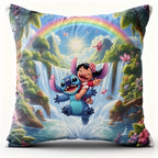 Coussin Stitch Ohana tropical — housse déco imprimée, motif Lilo & Stitch