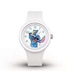 Montre Stitch enfant blanche, bracelet silicone, cadran Stitch