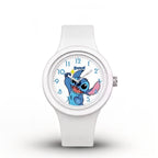 Montre Stitch enfant blanche, bracelet silicone, cadran Stitch