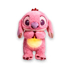 Peluche Stitch qui respire rose (Angel), veilleuse au ventre lumineux