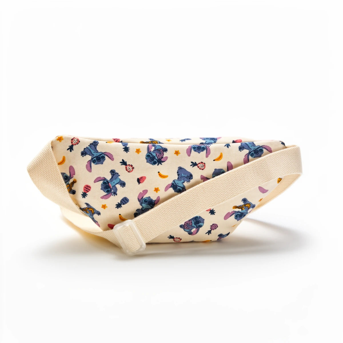 Sac banane Stitch, dos avec bandoulière réglable et imprimé all-over Stitch, fond blanc